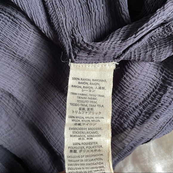 Free People Navy Blue Lace Detail Boho Blouse| Size Medium - Picture 15 of 16